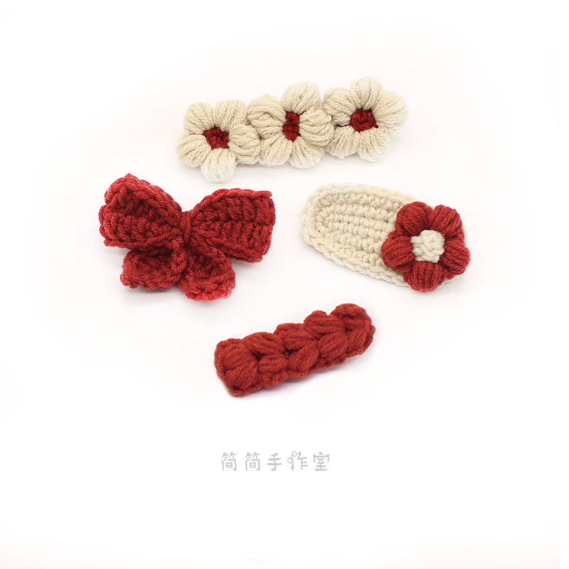 简简手作手工毛线编织蝴蝶结圣诞头饰发夹秋冬夹子刘海夹少女日韩,饰品/流行首饰/时尚饰品新,发饰,淘宝优惠券,粉丝福利购,淘宝优惠卷