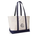 23年春秋徽标刺绣 有拉链 大容量中性通勤包 帆布托特包