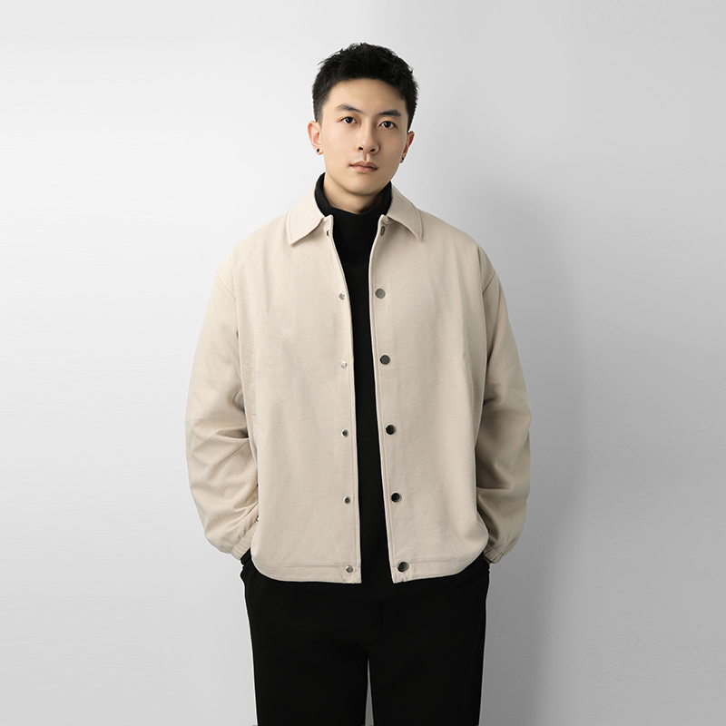 纯色外套百机翻领宽松