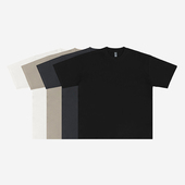 百机245G纯色t恤男宽松短袖 小圆领打底基础款 8色廓形落肩奥代尔