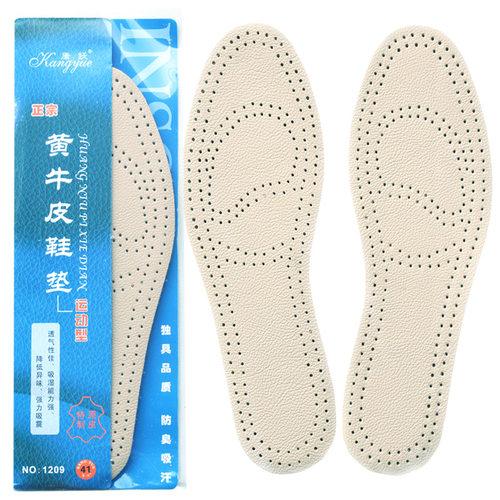 头层减震防臭休闲吸汗透气皮鞋垫