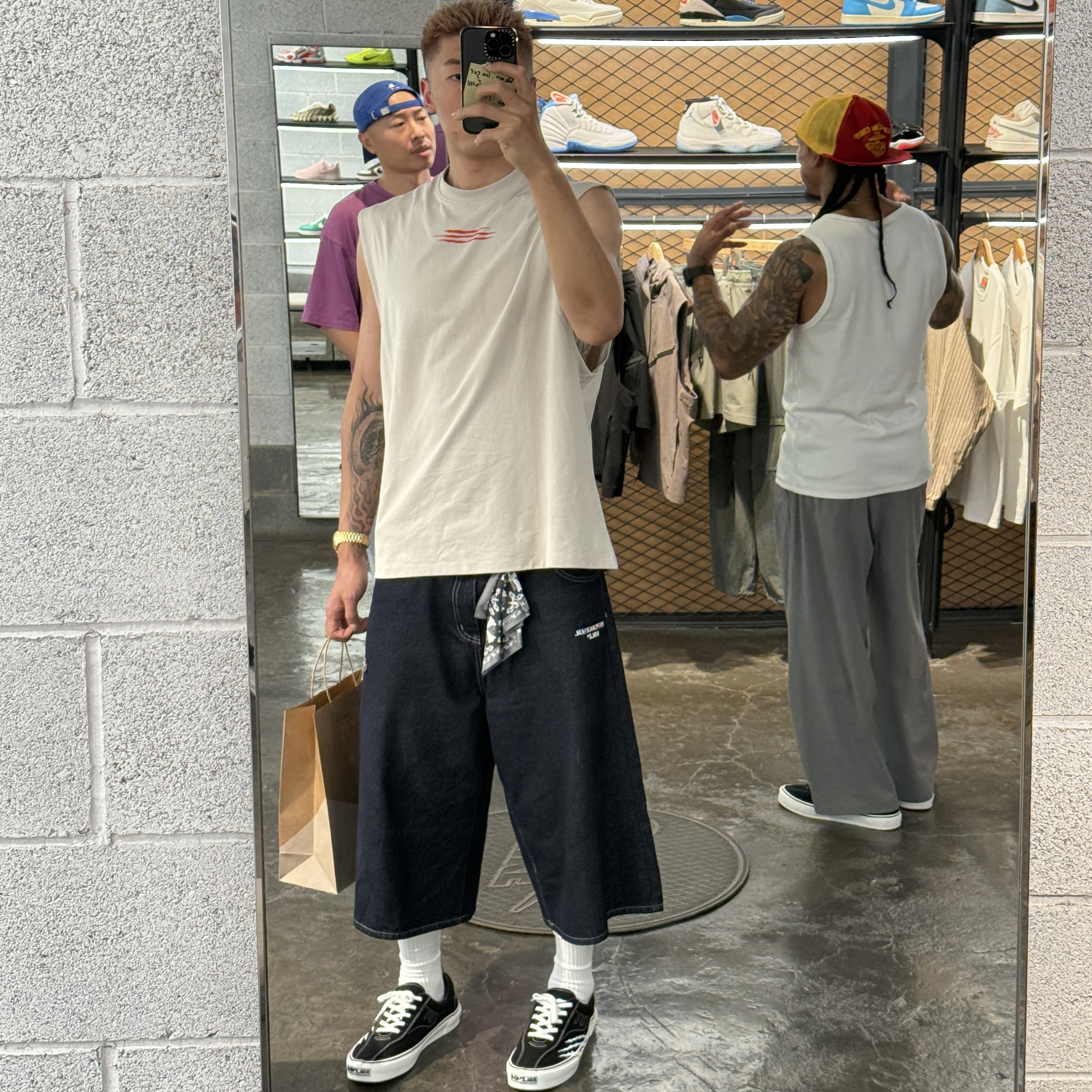 HYPERKILLER联名EQLZ七分牛仔裤