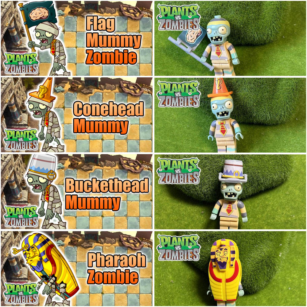 鹊城百货-植物大战僵尸标准版-拼插公仔-神秘埃及僵尸系列