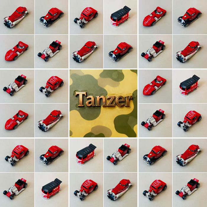 Tanzer建筑工程汽车模型-儿童静态玩具-合金-可乐主题-复古车