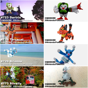 鹊城口袋妖怪-宠物小精灵福袋-投羽枭-炎热喵-花漾海狮-银伴战兽