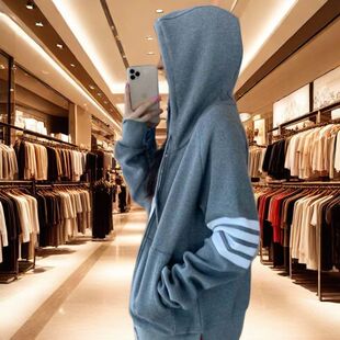 TB洋气轻奢外套连帽卫衣大码薄款oversize春秋开衫2025新款爆款