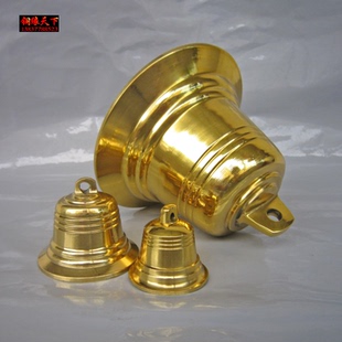 纯铜大小号铜钟加厚铜铃铛光面小铜钟寺庙宝塔屋檐风水挂件定制