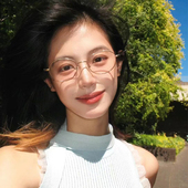 金丝椭圆超轻近视眼镜女可配度数方圆脸显瘦清冷高智感平光框架