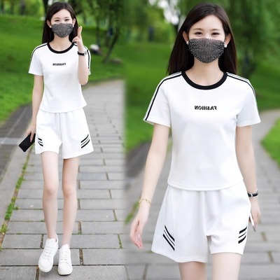 休闲运动套装女夏季时尚纯棉薄款