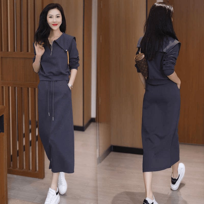 休闲运动套装裙女2025年春秋季