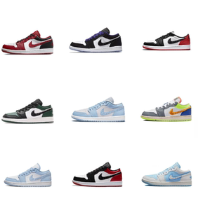 新款上新AJ1低帮low海军蓝白灰色蓝白色粉蓝色黑脚趾男女鞋骑行鞋