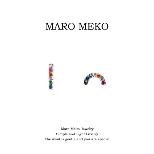 MaroMeko彩虹桥ab款耳钉
