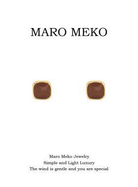 MaroMeko美拉德风方形耳钉