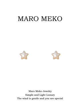 Maro Meko简约小巧可爱五角星耳钉999纯银日常百搭星星耳饰银饰女
