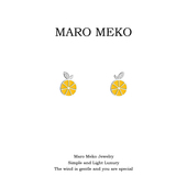 Maro Meko清新可爱黄色柠檬耳钉小巧精致甜美气质水果耳饰耳夹女
