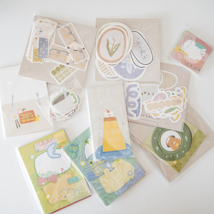 橙子手帐studio原创便签便利贴合集 手帐素材无粘性可撕可书写纸