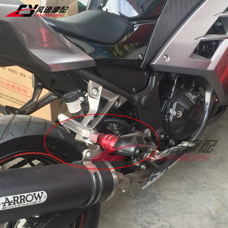 小忍者250 NINJA 400 Z1000SX 黄龙600 蓝宝龙300改装CNC排气防摔