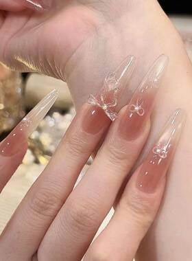 【半盏桃晶】纯手工穿戴甲
