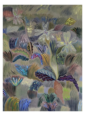 艺作物纯手绘油画《花隐