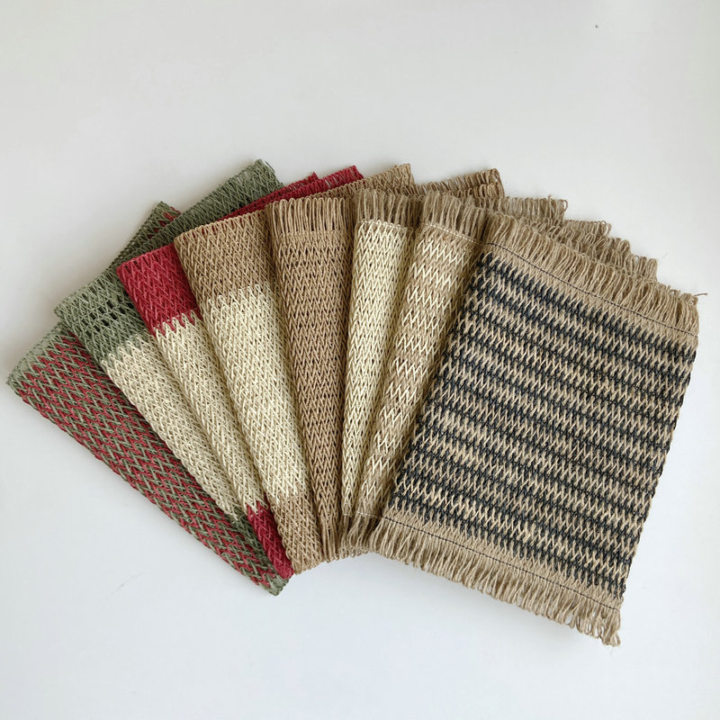 ins风纸绳编织餐垫圣诞装饰