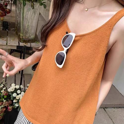 夏日绝美松弛感宽松无袖工字吊带背心女2026新款独特好看法式上衣