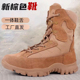 新式 透气侧拉链训练靴防泼水沙漠靴 棕色火作战训靴战术靴子男款
