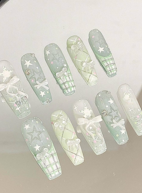 蝴蝶结穿戴甲百搭美甲