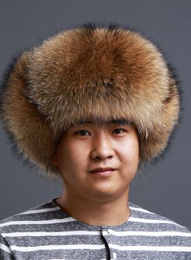 狐狸毛冬户外帽子皮草真皮雷锋帽
