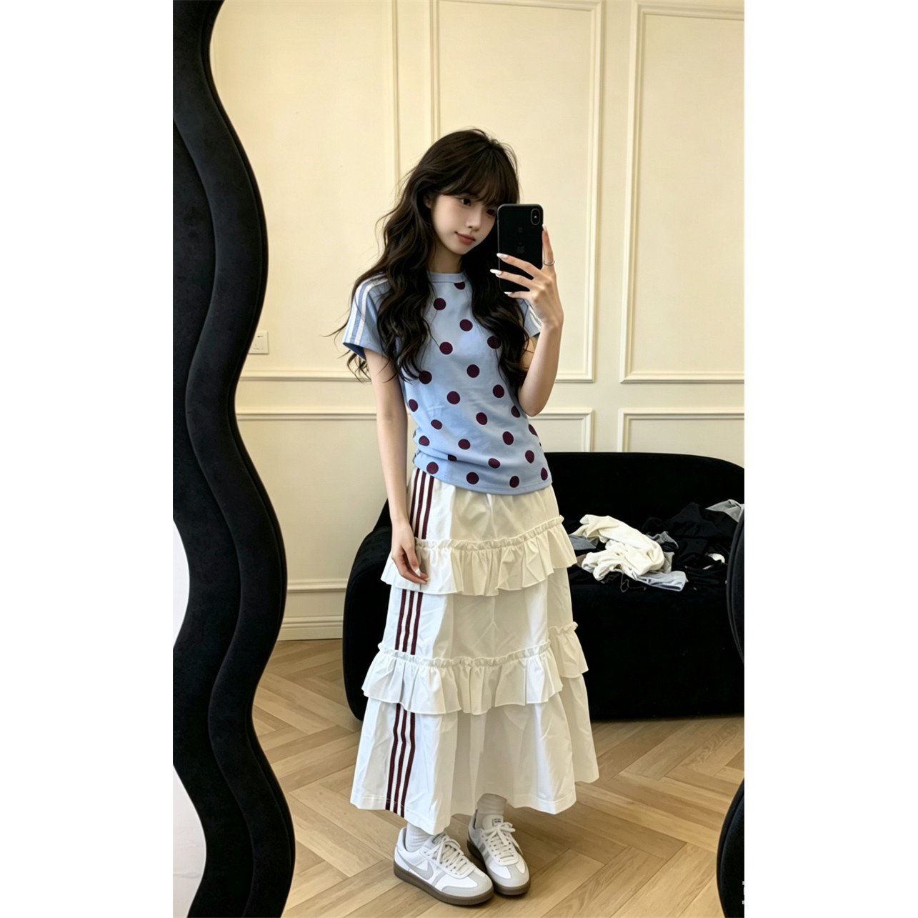 一折专区丨品牌折扣丨2026夏季长裙女白色高腰黑色裙子蛋糕中长裙
