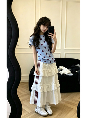 一折专区丨品牌折扣丨2026夏季长裙女白色高腰黑色裙子蛋糕中长裙