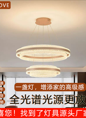 新款现代大气轻奢客厅吊灯圈圈灯LED全光谱餐厅卧室设计师灯具