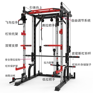 史密斯机框式 深蹲架龙门架健身家用综合训练器自由卧推架多功能