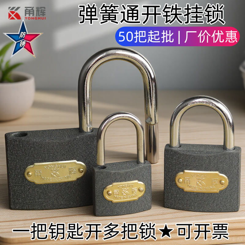 50把通开锁挂锁一把钥匙开多把锁同开统开挂锁电力柜物业通用锁头