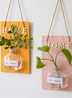 沁园春墙面挂件水培花瓶花器客厅卧室家居装饰绿萝吊兰复古田园风