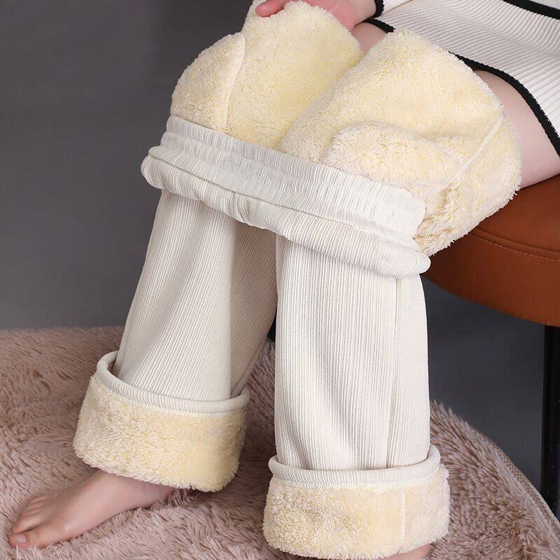 清仓捡漏~特厚加绒羊羔绒灯芯绒阔腿裤女秋冬装雪尼尔休闲长裤子