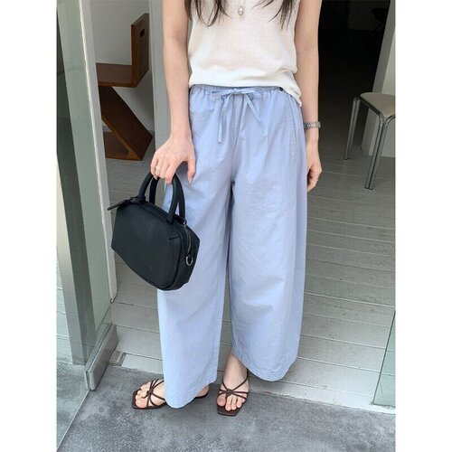 冰丝直筒休闲裤女大码
