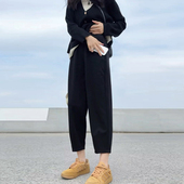 胖妹妹mm宽松显瘦萝卜休闲凉凉裤 小个子九分哈伦裤 薄款 夏季 女大码