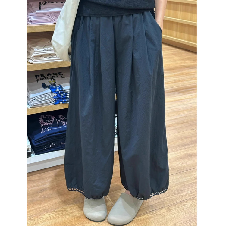 小个子九分直筒阔腿裤女图片