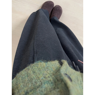 秋冬胖mm宽松显瘦九分磨毛阔腿裤 小个子加绒毛呢直筒休闲裤 女大码