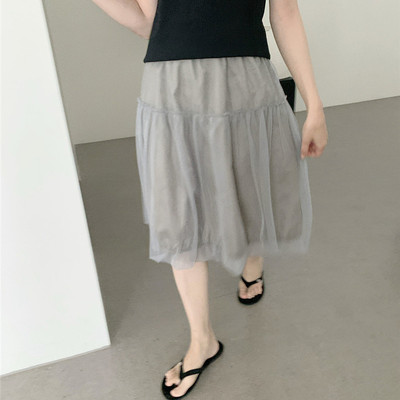 2025春季纱五分花苞裙中裙