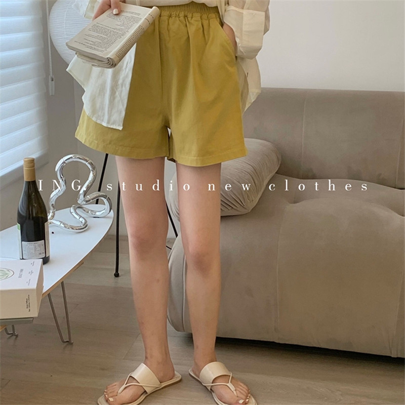 松紧腰牛仔短裤女2025夏季新款宽松显瘦直筒休闲裤阔腿三分裤韩版