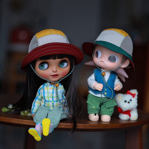 仅帽子 blythe 小布 六分大头 嘎子姐帽子 zsiga 手工布艺登山帽