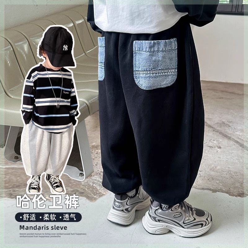 男童裤子春秋冬2025新款中小童炸街运动裤儿童宝宝加厚休闲哈伦裤