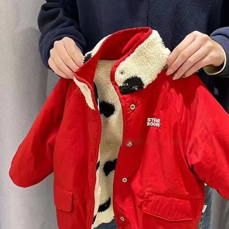 潮流帅气韩国童装男童加绒棉服冬季潮酷外套儿童红色两面穿过年服,童装/婴儿装/亲子装,棉袄/棉服,淘宝优惠券,粉丝福利购,淘宝优惠卷