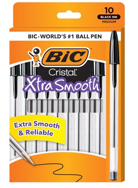 满49元包邮 BIC比克Cristal Bold水晶笔黑蓝红色圆珠笔1.0 1.6mm