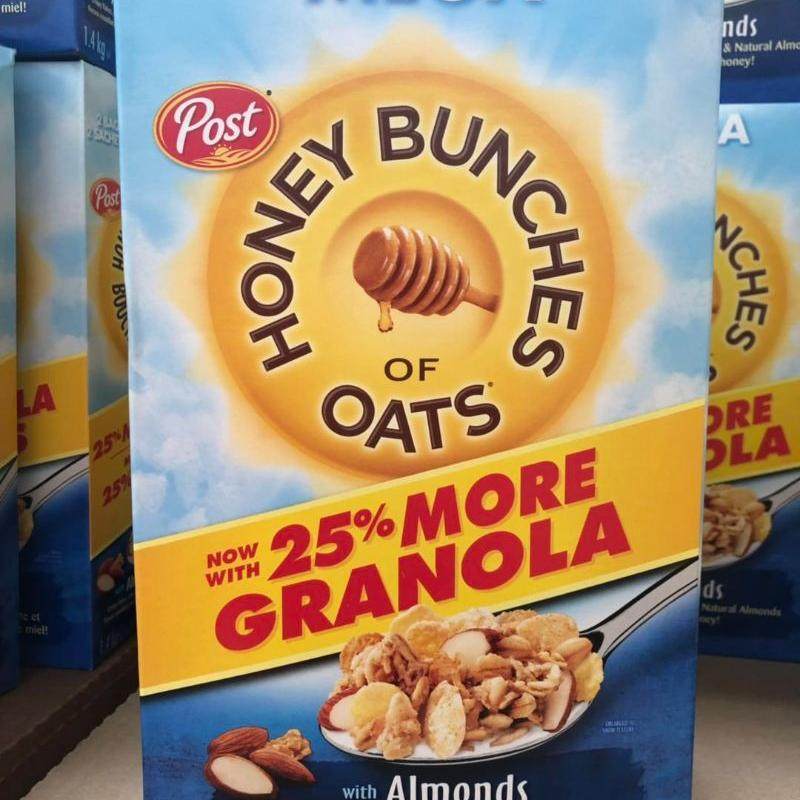 美国post蜂蜜杏仁燕麦片加量装1400g营养早餐冲饮即食谷物现货
