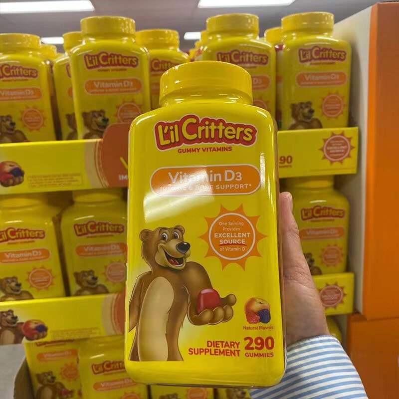 美国代购 L'il *Critters小熊糖钙+维生素D软糖 290粒 现货