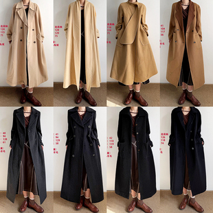 日制古着Vintage复古羊毛大衣尖货宽松气质中长款 毛呢外套R30