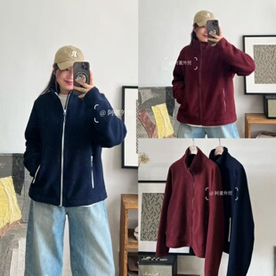 「阿董外贸」2025秋冬简约休闲百搭基础款 摇粒绒立领保暖夹克外套