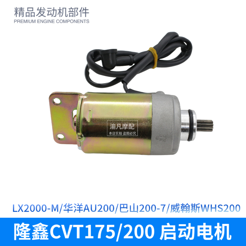 隆鑫沙滩车LC200-M华洋200AU 巴山四轮CVT175 发动机启动马达电机